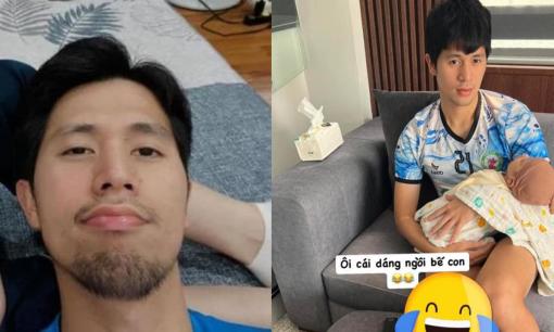 Đình Trọng đã 'tút tát' lại ngoại hình sau khi bị chê già, dáng bế con gây chú ý