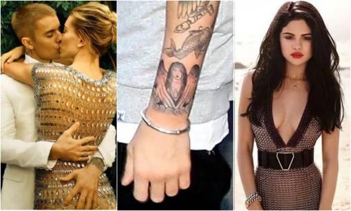 Ảnh cưới của Justin Bieber và Hailey bị đào lại, nam ca sĩ cố tình để lộ hình xăm của tình đầu Selena