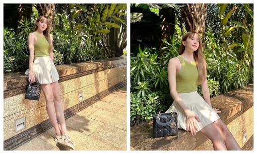 Thiều Bảo Trâm diện áo màu 'trà xanh', ẩn ý đang không hạnh phúc?