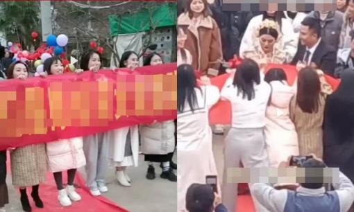 Một nhóm gồm 10 người bạn gái cũ tụ tập căng biển phá đám cưới của chú rể