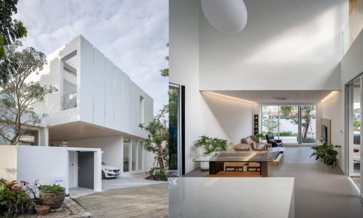 Thiết kế nhà hình hộp với khoảng sân tầng 2 cực ấn tượng, thoáng mát 