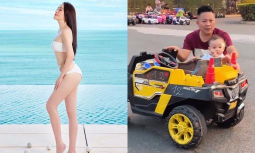 Bảo Thy diện bikini đỉnh cao, khoảnh khắc chồng đại gia vào vai 'bố bỉm' gây sốt vì chuẩn 'bản sao'