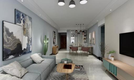 Căn hộ 3 phòng ngủ rộng 93m2 được thiết kế theo phong cách Bắc Âu ấm áp và tiện nghi