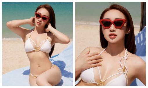 Vợ Chi Bảo khoe đường cong gợi cảm với bikini, không một dấu hiệu nào của 'mẹ bỉm'