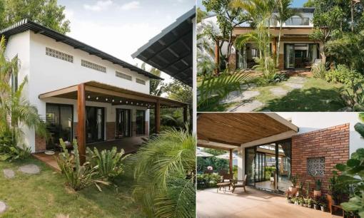 Muốn xây nhà làm nơi nghỉ dưỡng tuổi già, tham khảo mẫu nhà vườn này với không gian tràn ngập cây xanh