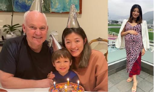 Cựu Á hậu Hồng Kông Lý Tư Mẫn mang thai lần 2 ở tuổi 35, chồng ngoại quốc hơn 24 tuổi tóc bạc phơ chụp ảnh bên con như hai ông cháu