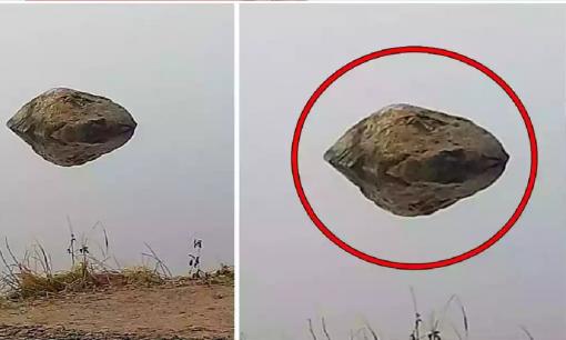 Hình ảnh 'tảng đá bay' khiến cư dân mạng tranh cãi 