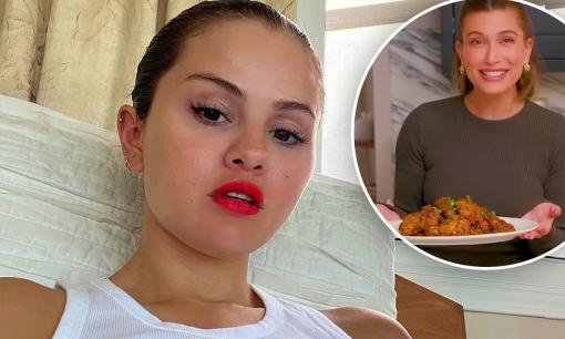 Selena Gomez không mặc áo ngực, Hailey Bieber lại bị phản ứng dữ dội vì 'bắt chước' tình cũ của chồng