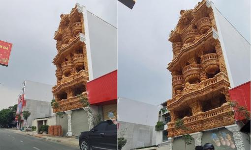 Ngôi nhà 6 tầng gây sốt, toàn bộ mặt trước được thiết kế bằng gỗ cực độc và lạ mắt