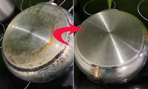 Đáy chảo, nồi dùng lâu có vết ố, một loại bột sở hữu 'siêu năng lực' tẩy rửa, mọi thứ đều sạch bong kin kít  