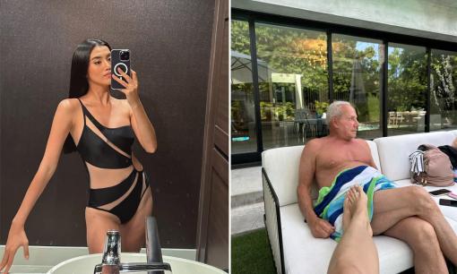 'Bản sao Lan Khuê' đi bơi cùng bạn trai tỷ phú Mỹ U80, không ngại đăng loạt ảnh nhìn thôi đã 'đỏ mặt' 