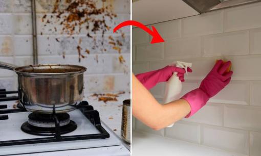 Gạch ốp tường nhà bếp bám đầy dầu mỡ, phải xử lý thế nào? Mẹo làm sạch sau vài phút