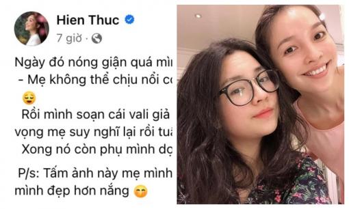 Hiền Thục giả vờ nổi giận xếp hành lí ra đi, con gái phản ứng ra sao mà nữ ca sĩ 'méo mặt'?