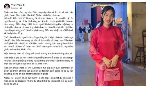 Thủy Tiên lên tiếng về clip đếm thiếu tiền từ thiện của mình trên MXH