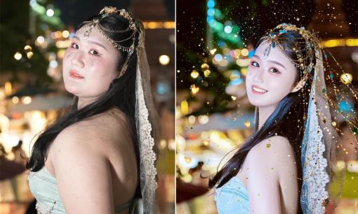Diện đồ công chúa, nàng béo nhờ photoshop chỉnh ảnh và cái kết 'không thể tin vào mắt mình'