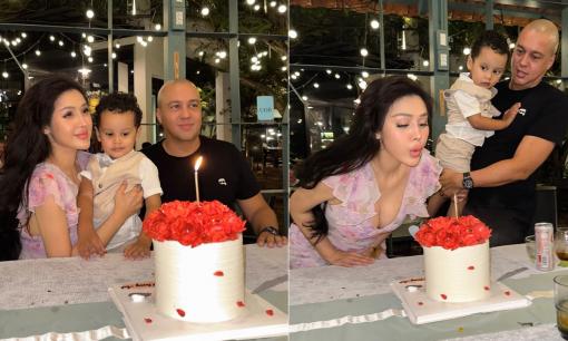 Đinh Phương Ánh mừng sinh nhật bên chồng con, khoảnh khắc thổi nến gây chú ý vì vòng một 'nặng trĩu'