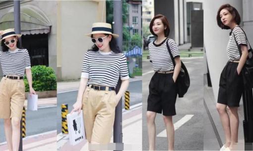 Mùa hè, hãy thử phông kẻ sọc với quần short, vừa thoải mái, cao cấp lại không kén tuổi