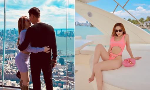 Hot mom Huyền Baby tiếp tục khoe dáng 'bốc lửa' trong chuyến đi Mỹ cùng chồng đại gia