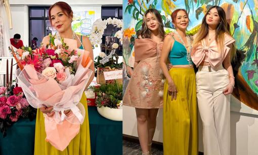 Hai con gái Mỹ Lệ về nước mừng sinh nhật mẹ, nhan sắc rực rỡ khiến dân tình 'u mê' 