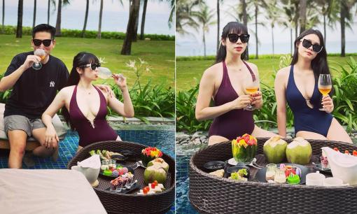 Vợ BTV Quốc Khánh khoe dáng chuẩn đét sau khi sinh ba con nhưng vẫn bị ái nữ lấn lướt