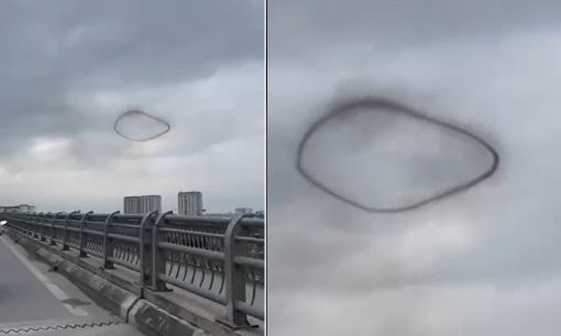Dân mạng xôn xao về vòng tròn bí ẩn trên bầu trời Hà Nội 