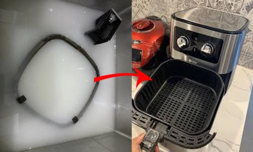 Nồi chiên không dầu dùng lâu bị gỉ sét, vệ sinh bằng những nguyên liệu sẵn có này, nồi lại sạch bong như mới