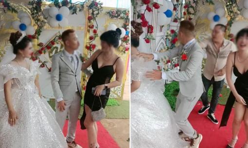 Chú rể ôm ấp tình tứ, còn chu môi chụp ảnh với cô bạn thân, cô dâu bức xúc bỏ vào trong 'đòi viết đơn ly dị'