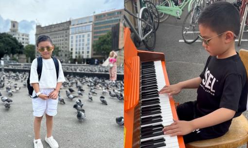 Con trai Đan Trường gây bất ngờ khi trổ tài đàn cực đỉnh giữa đường phố, thần thái đúng chuẩn con nhà nòi