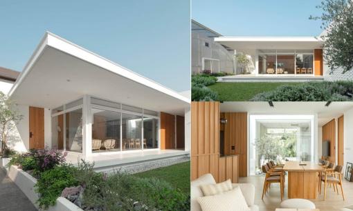 Thiết kế nhà mái bằng gam trắng cực ấn tượng, 'đưa cả thiên nhiên' vào không gian sống 