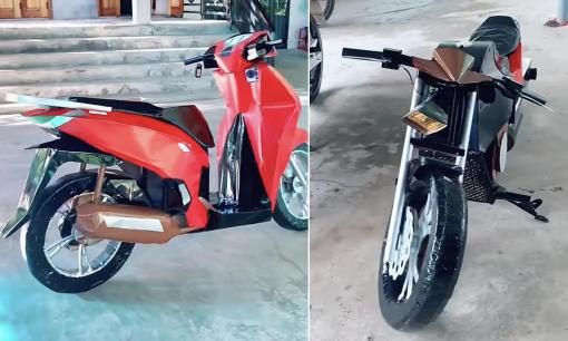 Đỉnh cao của nghề vàng mã, xe máy giấy được làm y chang xe máy thật từ kích thước đến mẫu mã