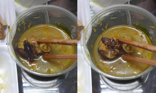 Ăn gần hết tô bún giả cầy, chàng trai phát hiện con gián căng mọng phía dưới, dân mạng liền trêu: 'Thơm ngon tròn vị'