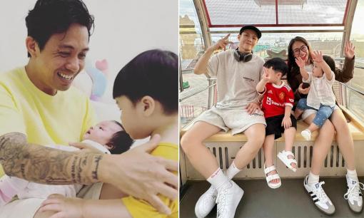 Hai cháu ngoại Minh Nhựa đã lớn thế này, tự tin tạo dáng khi cùng bố mẹ đi du lịch