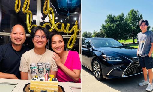 Vợ chồng Hồng Ngọc tổ chức tiệc sinh nhật cho con trai lớn, quý tử được tặng ô tô sang làm quà mừng tuổi 17