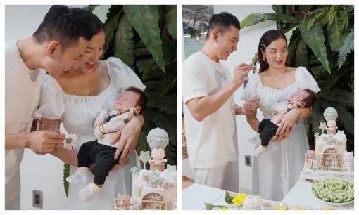 Phương Trinh Jolie khoe cận mặt con trai trong ngày đầy tháng