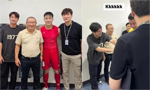 Xuân Trường - Văn Toản 'tay bắt mặt mừng', hội ngộ thầy Park tại Hàn Quốc