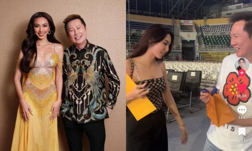 Hoa hậu Thùy Tiên chính thức hội ngộ chủ tịch Miss Grand, thái độ thế nào sau loạt ồn ào? 