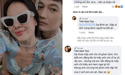 Nam Thư gây tranh cãi vì để bạn diễn nam đã có vợ con ôm ấp, lại còn đáp trả gắt với dân mạng 