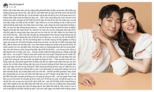 Nửa đêm, Pha Lê trách chồng cũ: 'Muốn con lớn lên chứng kiến ba nó hùa với nhân tình bắt nạt mẹ nó'