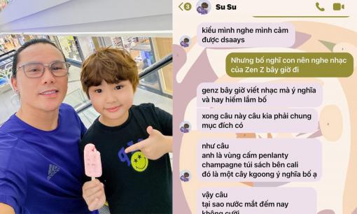 Tú Dưa bàn về âm nhạc với con trai, nhóc tỳ 9 tuổi nói năng như 'cụ non', còn hé lộ về chuyện tình yêu của mình