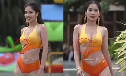 Chị gái Nam Em lộ 'phụ tùng' khi trình diễn áo tắm tại Miss Universe Vietnam 2023
