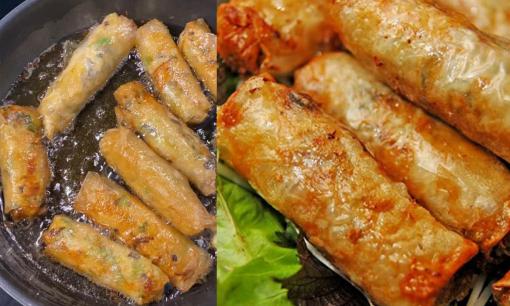 Làm nem rán tại nhà nhất định phải thực hiện công đoạn này, nem rán giòn rụm, để lâu không lo ỉu