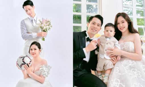 Trung vệ Đình Trọng tung bộ ảnh cưới đẹp mãn nhãn, có sự xuất hiện của 'thế lực nhí'