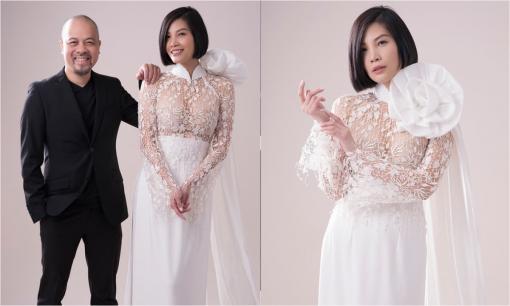 Siêu mẫu Vũ Cẩm Nhung tái xuất gợi cảm với áo dài xuyên thấu của NTK Đức Hùng