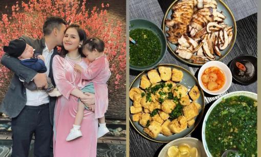 Phanh Lee khoe mâm cơm chồng đại gia nấu, không quên nịnh cực ngọt