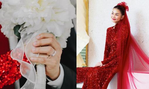 Thanh Hằng rực rỡ như hoa mẫu đơn, vẫn nhất định giấu chồng trong ngày cưới 