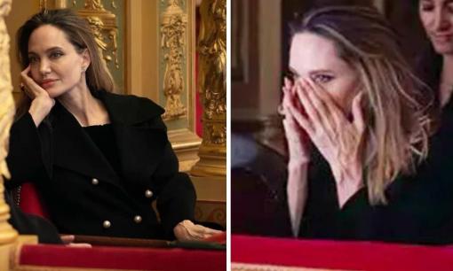 Angelina Jolie bị chộp khoảnh khắc bật khóc nhưng đôi tay gân guốc đến đáng sợ của cô mới là điều gây chú ý 