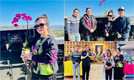 Danh hài Thúy Nga cùng Nhật Cường viếng mộ Chí Tài - Phi Nhung ở Mỹ