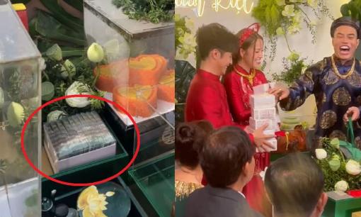 Đám cưới Puka và Gin Tuấn Kiệt ở Đồng Tháp: Cận cảnh 14 tráp sính lễ Gin Tuấn Kiệt mang cưới Puka, có 500 triệu đồng, 20 cây vàng 