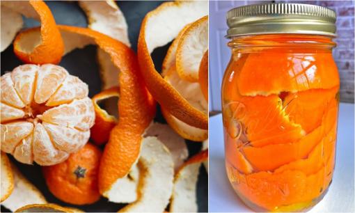 Vỏ quýt khô ngâm cùng giấm trắng giải quyết được vô vàn rắc rối trong cuộc sống, mẹo hay nên thử