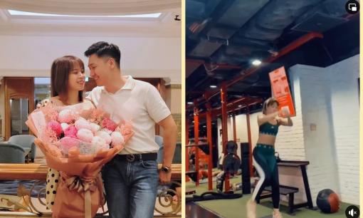 Bà xã Mạnh Trường gây sốt với cảnh tập tành chăm chỉ cùng cường độ cao, vóc dáng sau hơn 1 năm sinh con thế nào? 